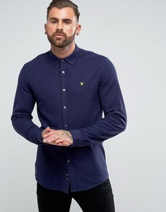 Темно-синяя трикотажная рубашка Lyle & Scott - Темно-синий