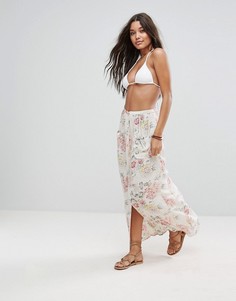Пляжная юбка макси на пуговицах с винтажным цветочным принтом Billabong - Мульти
