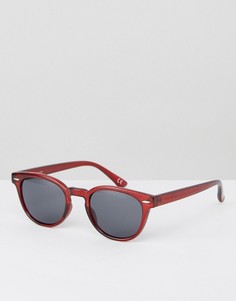Бордовые квадратные солнцезащитные очки ASOS - Красный