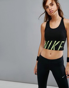 Спортивный кроп-топ с логотипом Nike - Черный