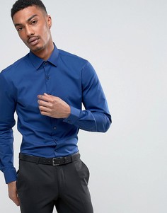 Стретчевая рубашка суперзауженного кроя Calvin Klein - Синий