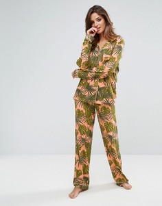 Пижама с пальмовым принтом Chelsea Peers - Мульти