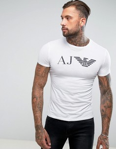 Белая футболка с круглым вырезом и логотипом Armani Jeans - Белый