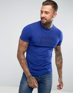 Синяя футболка зауженного кроя Armani Jeans - Синий