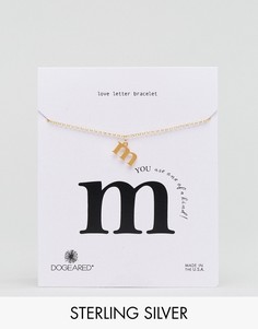 Позолоченный браслет с буквой M Dogeared Love Letter - Золотой