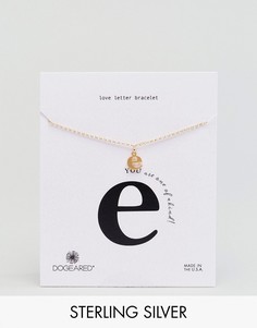 Позолоченный браслет с буквой E Dogeared Love Letter - Золотой