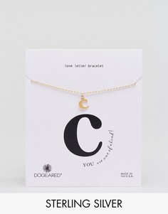 Позолоченный браслет с буквой C Dogeared Love Letter - Золотой