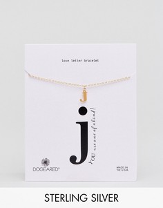 Позолоченный браслет с буквой J Dogeared Love Letter - Золотой