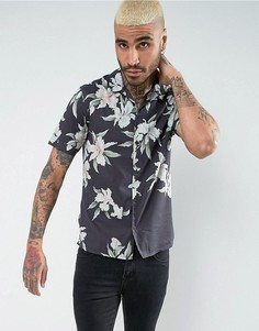 Рубашка с коротким рукавом и цветочным принтом AllSaints - Черный