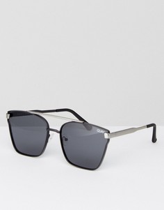 Черные квадратные солнцезащитные очки с планкой сверху Quay Australia - Черный