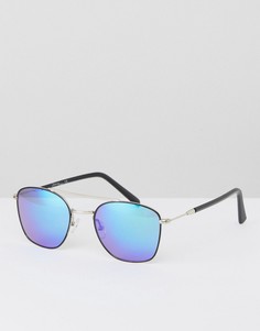 Черные солнцезащитные очки-авиаторы с синими стеклами Jeepers Peepers - Черный