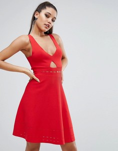 Ажурное платье с открытой спиной Kendall + Kylie - Красный