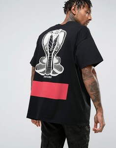 Оверсайз-футболка с принтом кобры на спине HNR LDN - Черный Honour
