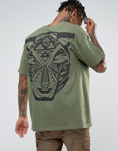 Oversize-футболка с принтом на спине HNR LDN - Зеленый Honour