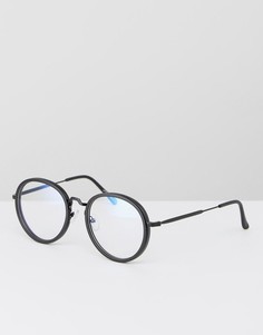 Круглые очки с прозрачными стеклами Jeepers Peepers - Черный