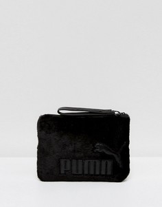 Черный клатч с отделкой из искусственного меха Puma - Черный