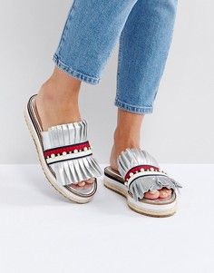 Серебристые замшевые сандалии KG By Kurt Keiger Madamme - Серебряный