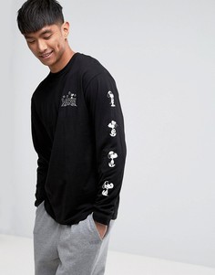 Лонгслив с принтом на рукавах Vans x Peanuts VA36L7BLK - Черный