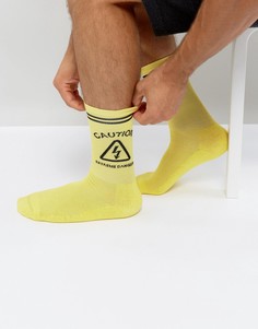 Желтые носки с рисунком Granted - Желтый