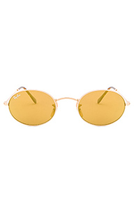 Овальные плоские солнцезащитные очки - Ray-Ban
