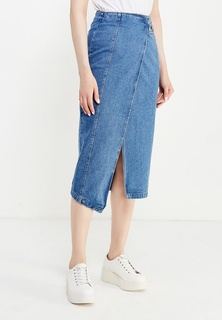 Юбка джинсовая LOST INK POPPER SIDE WRAP DENIM PENCIL