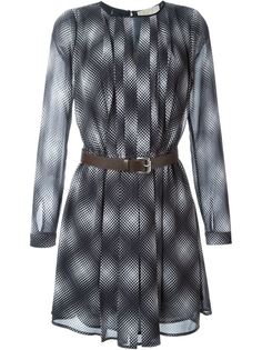 платье с геометрическим принтом и поясом Michael Michael Kors