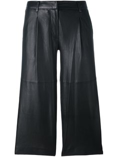 кожаные укороченные брюки Michael Michael Kors