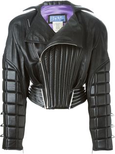 кожаная стеганая куртка-бомбер  Thierry Mugler Vintage