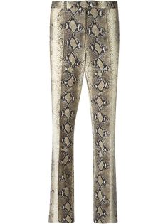 брюки с эффектом змеиной кожи  John Galliano Vintage
