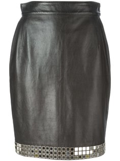 юбка с отделкой из зеркальных деталей Moschino Vintage