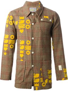 пиджак в шотландку с жёлтым рисунком Walter Van Beirendonck Vintage