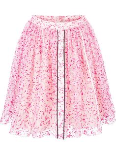 прозрачная юбка с цветочным принтом Fendi