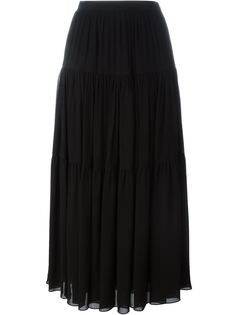 длинная юбка со складками Saint Laurent