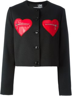 жакет с карманами в форме сердец  Love Moschino