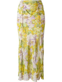 юбка с цветочным принтом John Galliano Vintage