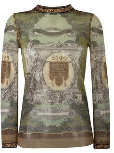 прозрачный свитер с графическим принтом Jean Paul Gaultier Vintage