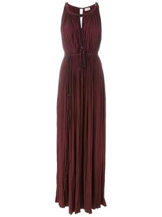 плиссированное платье макси Lanvin
