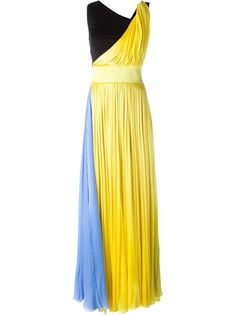 длинное платье дизайна колор-блок Fausto Puglisi
