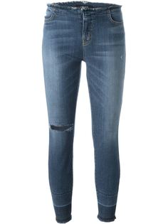 джинсы скинни с необработанными краями J Brand