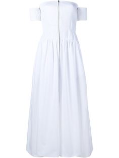 платье со сборками и открытыми плечами Fendi