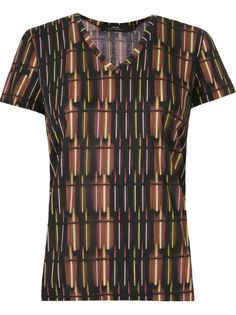 deep v neck printed t-shirt Andrea Marques