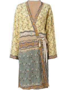 пальто-кимоно с цветочным принтом   Etro