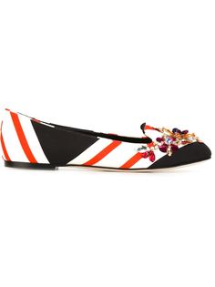 декорированные слиперы в полоску Dolce & Gabbana