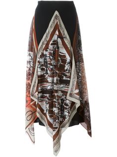 юбка с принтом асимметричного кроя  Jean Paul Gaultier Vintage