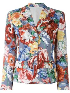 пиджак с цветочным принтом  Kenzo Vintage