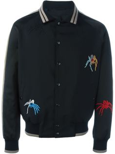 университетская куртка с вышивкой пауков Lanvin