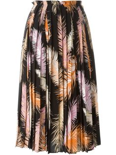 плиссированная юбка с принтом перьев Emilio Pucci