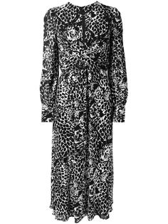 длинное платье с тигровым принтом Saint Laurent