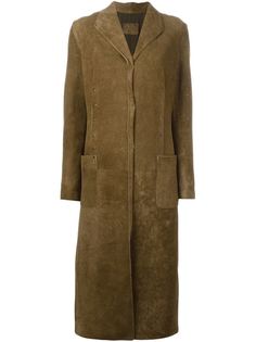 длинное замшевое пальто с заклепками Fendi Vintage