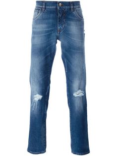 джинсы с рваными деталями   Dolce & Gabbana
